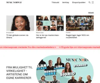 Musicnorway.no(Music Norway er norsk musikkbransjes eksportorganisasjon) Screenshot