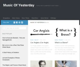 Musicofyesterday.com(Musicofyesterday) Screenshot