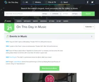 Musicorb.com(On This Day in Music History) Screenshot