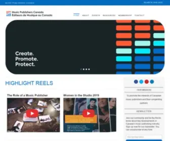 MusicPublisher.ca(Music Publishers Canada) Screenshot