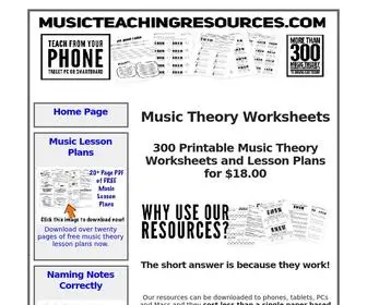 Musicteachingresources.com(Music Theory Worksheets) Screenshot