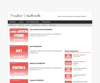 Musiker-Steckbriefe.de(Fakten und Informationen über bekannte Musiker) Screenshot