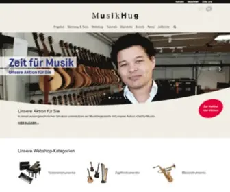 Musikhug.ch(Herzlich willkommen beim musik hug online shop) Screenshot