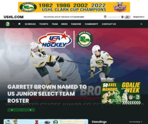 Musketeershockey.com(Sioux City Musketeers Hockey) Screenshot