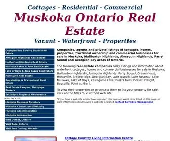 Muskoka-Cottages.com(Real Estate Directory for Muskoka) Screenshot