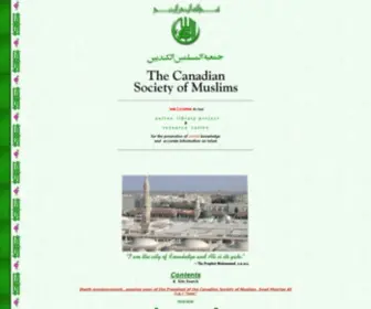 Muslimcanada.org(The Canadian Society of Muslims educational articles from a Sunni) Screenshot