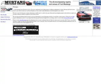 Mustangdecoder.com(Classic Mustang Dataplate Decoder) Screenshot