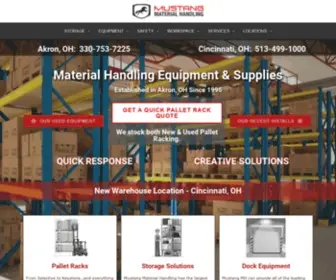 Mustangmh.com(Pallet Rack and Material Handling Supply) Screenshot