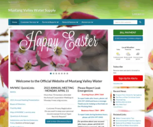 MustangValleywater.org(Mustang Valley Water Supply) Screenshot