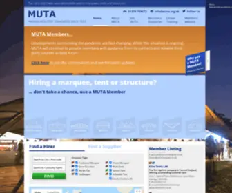 Muta.org.uk(The UK's trade association for marquees) Screenshot