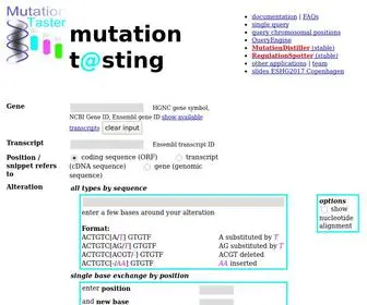 Mutationtaster.org(MutationTaster) Screenshot