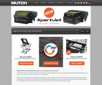 Mutoh.eu(Large Format Printers & Cutting Plotters) Screenshot