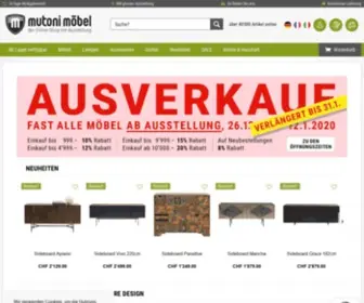 Mutoni.ch(Der Online Shop für Möbel und Accessoires mit Ausstellung) Screenshot