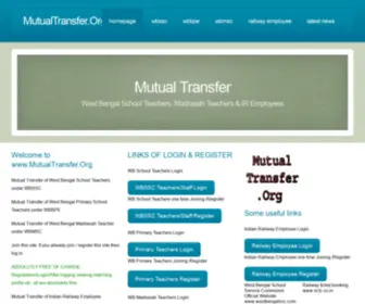 Mutualtransfer.org(MUTUAL TRANSFER LOGIN WBSSC WBMSC WBBPE RAILWAY EMPLOYEE) Screenshot