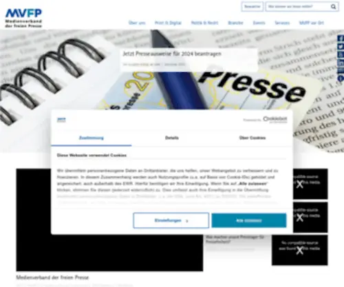 MVFP.de(Medienverband der freien Presse) Screenshot