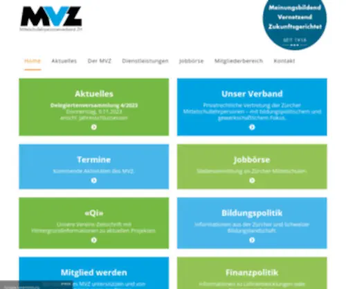 MVZ.ch(Mittelschullehrpersonenverband ZH) Screenshot