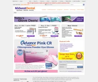 Mwdental.com(Midwest Dental Equipment) Screenshot