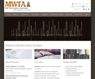 Mwfa.net(Mid-West Fastener Association (MWFA), fastener association, fastener industry, Fastener Tech '11, fastener show, SUR/FIN, launch new website) Screenshot