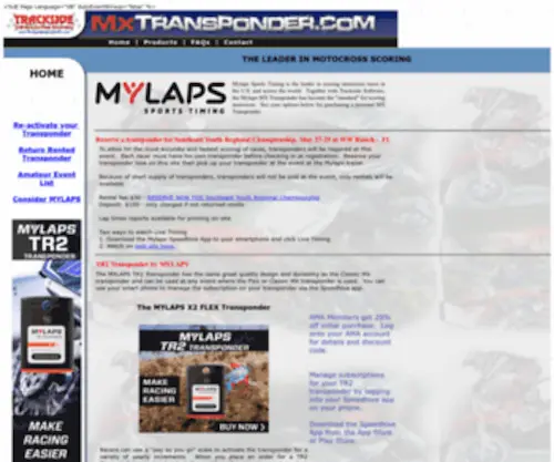 MXtransponder.com(Trackside Transponders) Screenshot