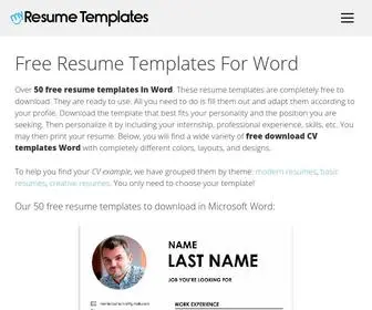 MY-Resume-Templates.com(50 Resume Templates in Word) Screenshot
