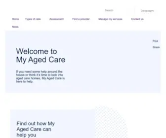 Myagedcare.gov.au(Access Australian aged care information and services) Screenshot