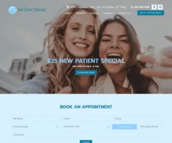 Myallcarefamilydental.com(All Care Dental) Screenshot