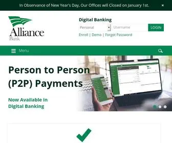 Myalliancebank.com(Alliance Bank) Screenshot