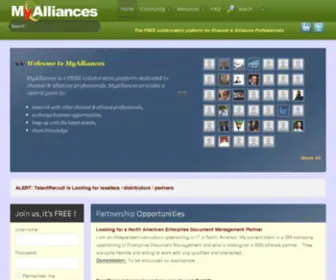 Myalliances.com(The FREE collaboration platform for channel & alliance professionals) Screenshot