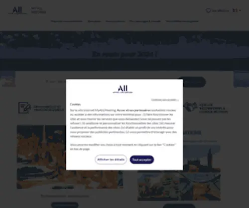 Myallmeeting.com(Vous apporte ses meilleures solutions et adresses pour vos évènements professionnels) Screenshot
