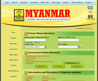 Myanmarteldir.com.mm(Myanmar Telephone Directory) Screenshot