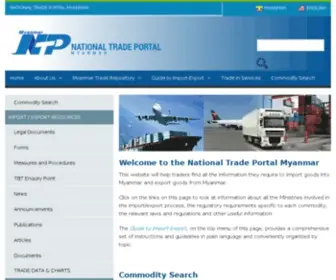 Myanmartradeportal.gov.mm(Myanmar National Trade Portal) Screenshot