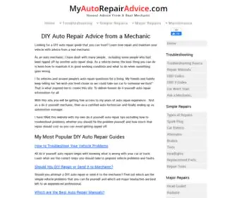 Myautorepairadvice.com(Real Auto Repair Help and Advice From a Real Mechanic) Screenshot