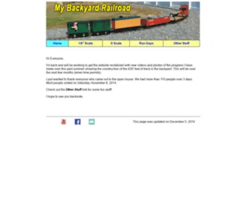 Mybackyardrailroad.com(My Backyard Railroad) Screenshot