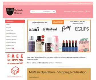 Mybeautymoments.com(Authorised Distributor of Quality Korean Skincare) Screenshot