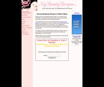 Mybeautyrecipes.com(Natural Homemade Beauty Recipes) Screenshot