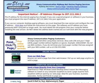 Mybeep.net(Sharp Communication Internet Paging) Screenshot