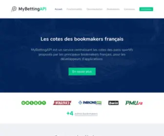 Mybettingapi.com(Cotes des bookmakers français aux formats JSON (API)) Screenshot