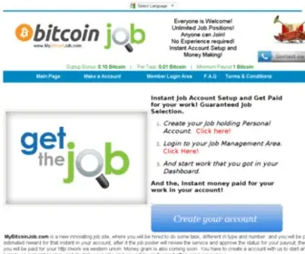 Mybitcoinjob.com(Earn Bitcoins Home Base Jobs) Screenshot