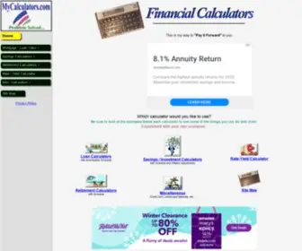 Mycalculators.com(Financial Calculators) Screenshot