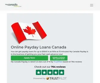 Mycanadapayday.com(Online Payday Loans in Canada) Screenshot
