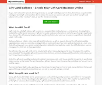 Mycardshopping.com(Gift Card Balance) Screenshot