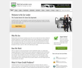 Mycarlender.com(Finding YOU The Right Car Lender) Screenshot