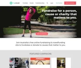 Mycause.com.au(#1 Crowdfunding & Online Fundraising Site in Australia) Screenshot