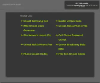 Mycellcode.com(Cell Phone Unlock codes) Screenshot