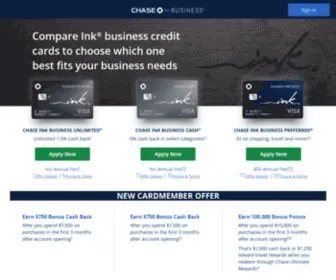 MYchasecreditcards.com(Compare business credit cards) Screenshot