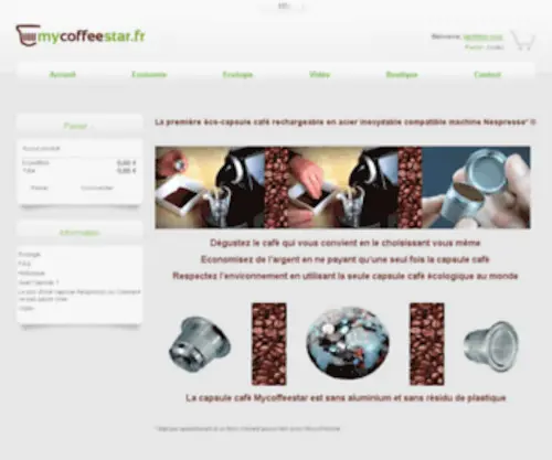 Mycoffeestar.fr(Capsule Nespresso rechargeable) Screenshot