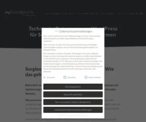 Myconceptions.de(Managed WordPress für kreative Teams) Screenshot