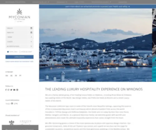 Myconiancollection.gr(The leading luxury hospitality experience on Mykonos) Screenshot