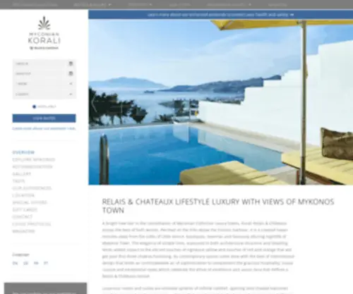 Myconiankorali.gr(Relais & Chateaux lifestyle luxury with views of Mykonos Town) Screenshot