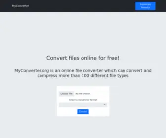 Myconverter.org(Convert more than 100 different file types online for free. MyConverter) Screenshot